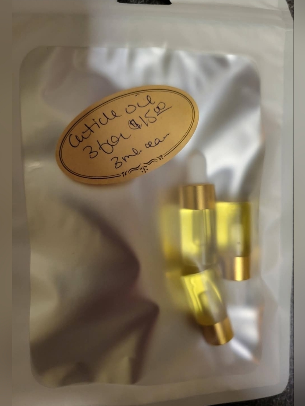 Package Of 3 Handcrafted All-Natural Cuticle Oil- Dropper Bottle- NEW